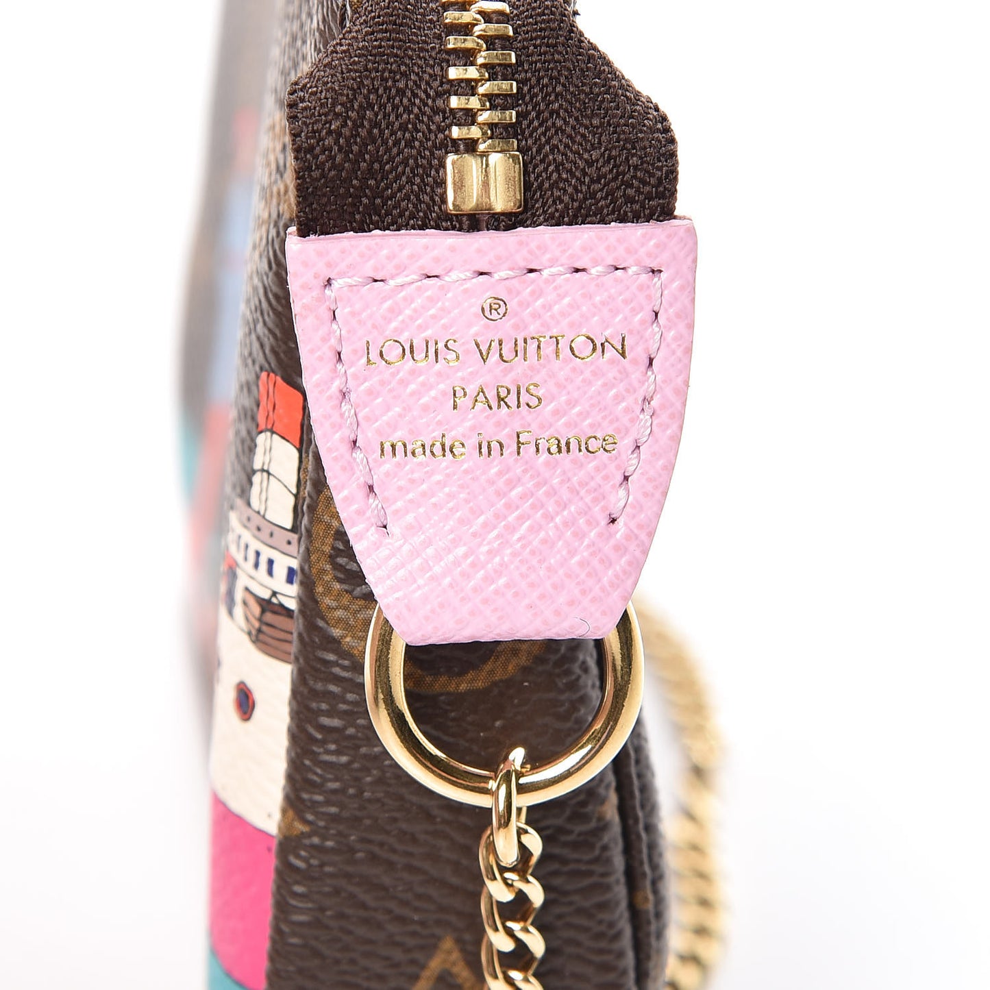 Monogram 2016 Christmas Animation Mini Pochette Accessories Rose Ballerine