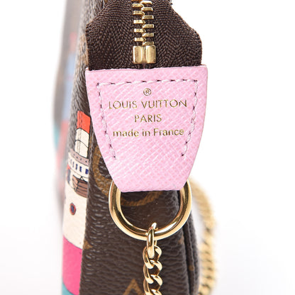 Louis Vuitton Monogram 2016 Christmas Animation Mini Pochette Accessories Rose Ballerine 6 of 8