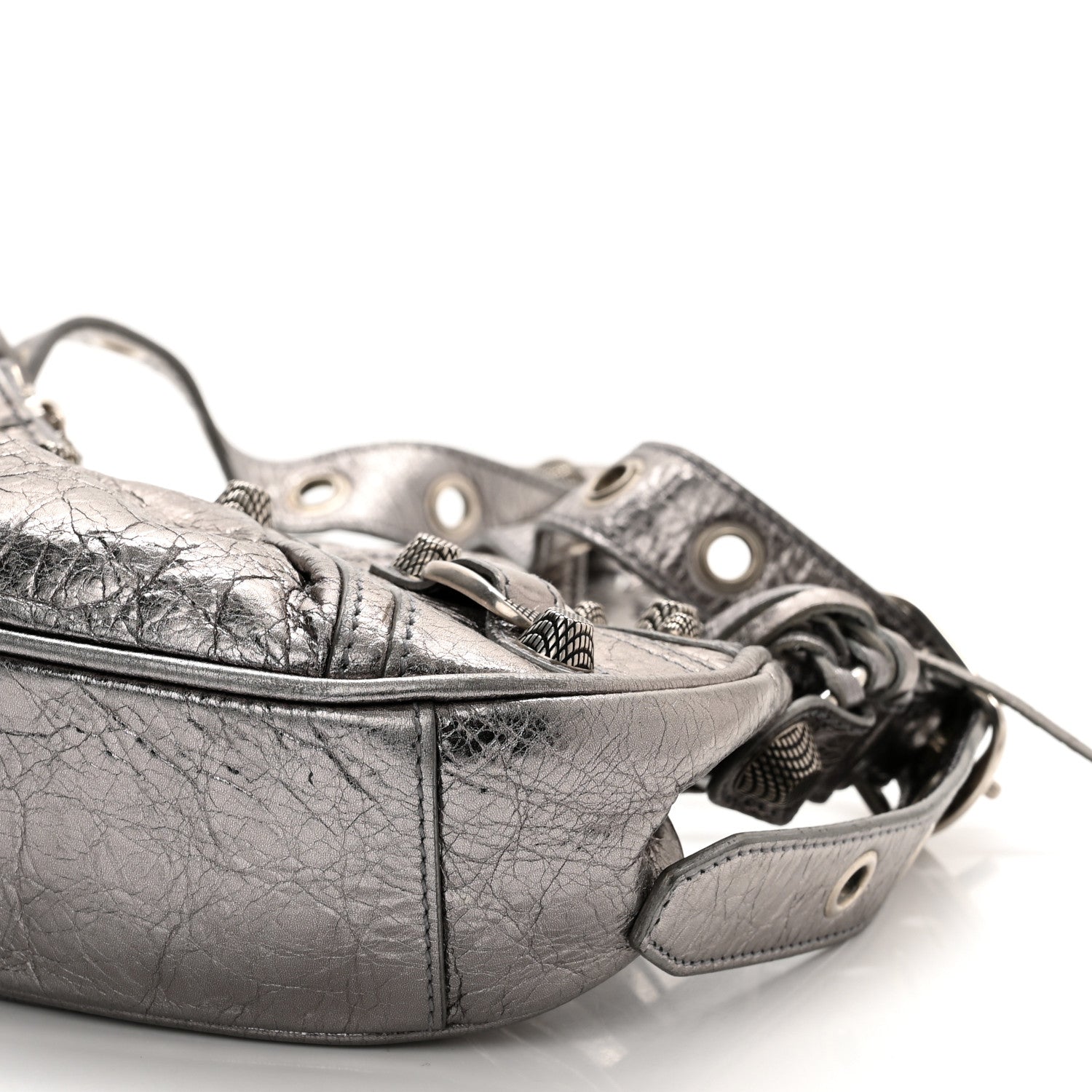 Balenciaga Metallic Agneau Arena Le Cagole Shoulder Bag XS Silver 10 of 10