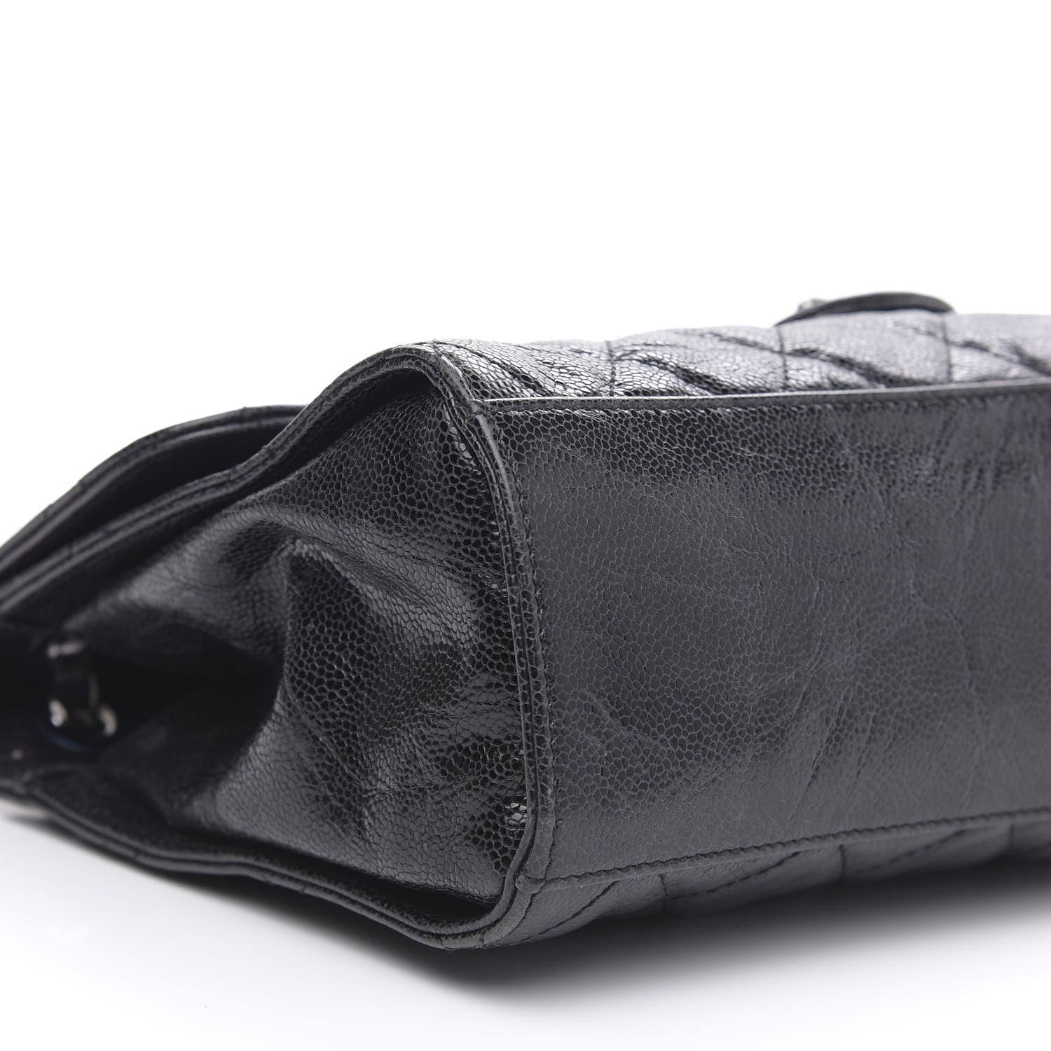 Chanel Crumpled Grained Calfskin Jumbo CC Crave Flap Black 8 of 15
