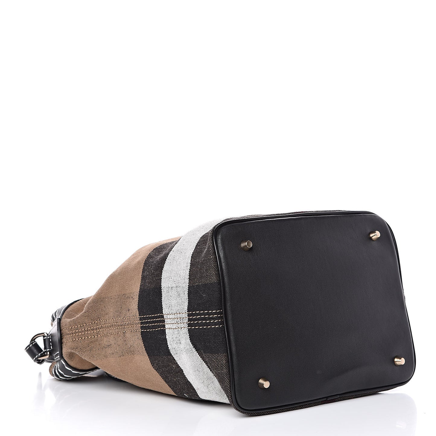 Canvas Mega Check Medium Ashby Tassel Hobo Black