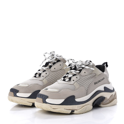 Balenciaga Fabric Mesh Womens Triple S Sneakers 38 Beige Black 3 of 7
