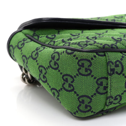 Gucci Monogram Multicolor Matelasse Diagonal Small GG Marmont Shoulder Bag Green Blue 9 of 10
