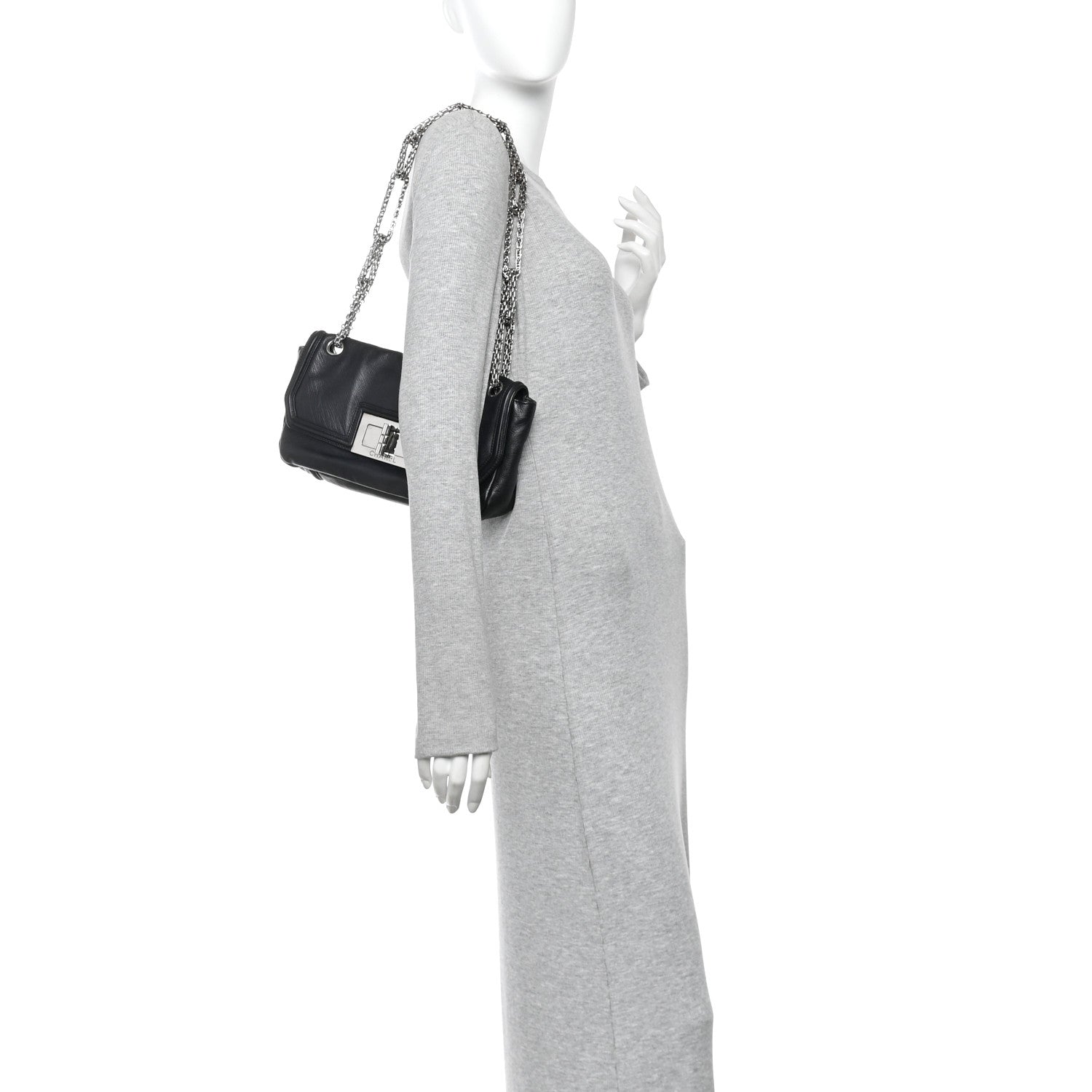 Chanel Grained Calfskin Mademoiselle Lock Bijoux Chain Flap Black 2 of 11