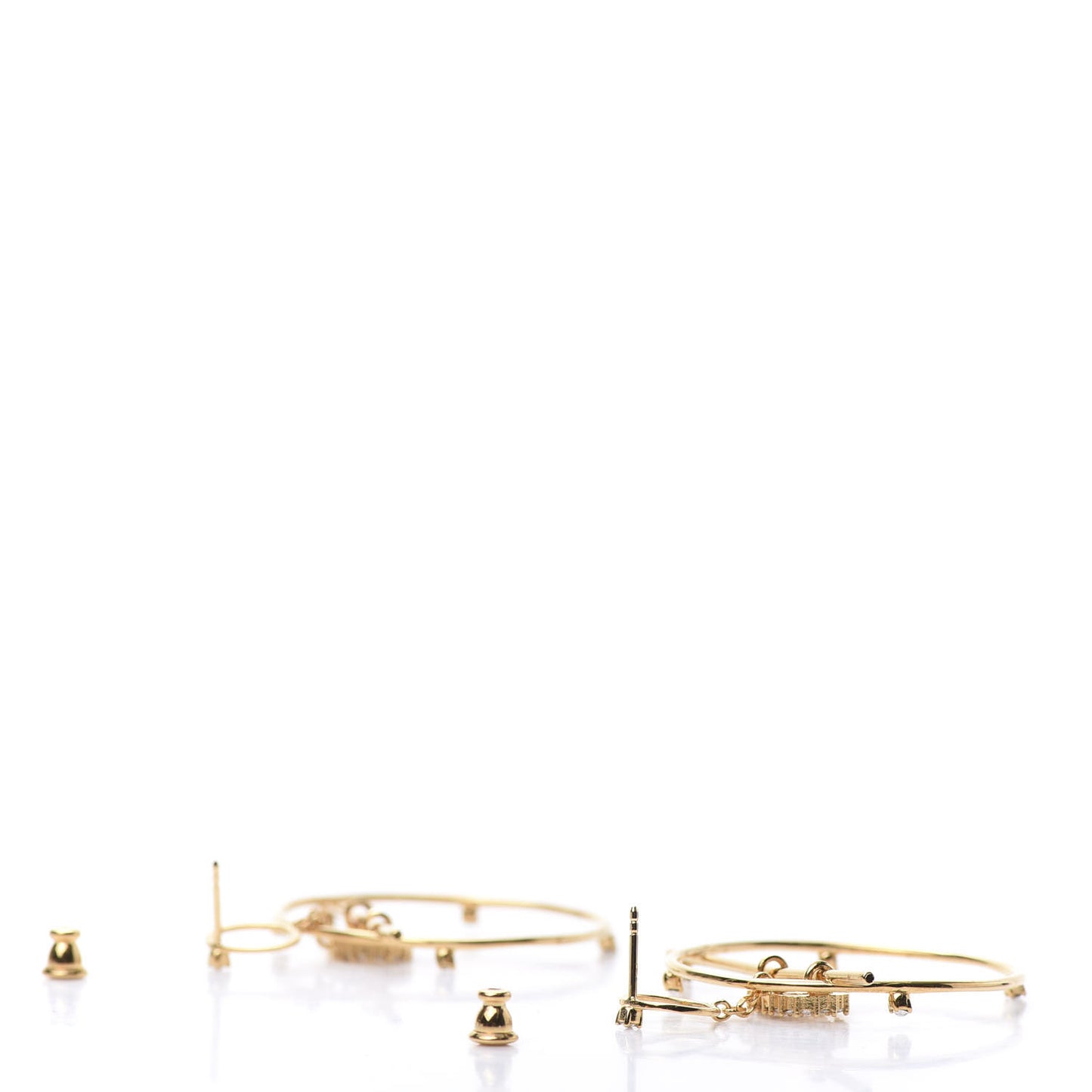 Crystal Hoop Earrings Gold