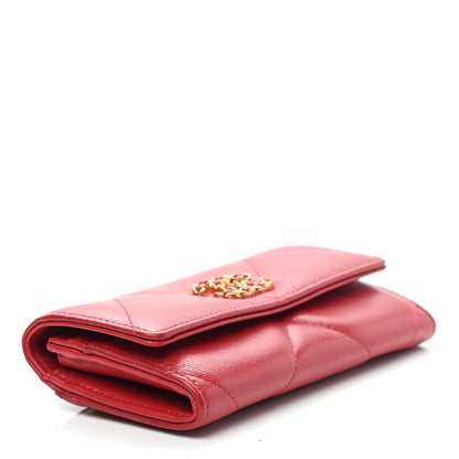 Chanel Goatskin Quilted Chanel 19 Flap Wallet Red 4 of 10