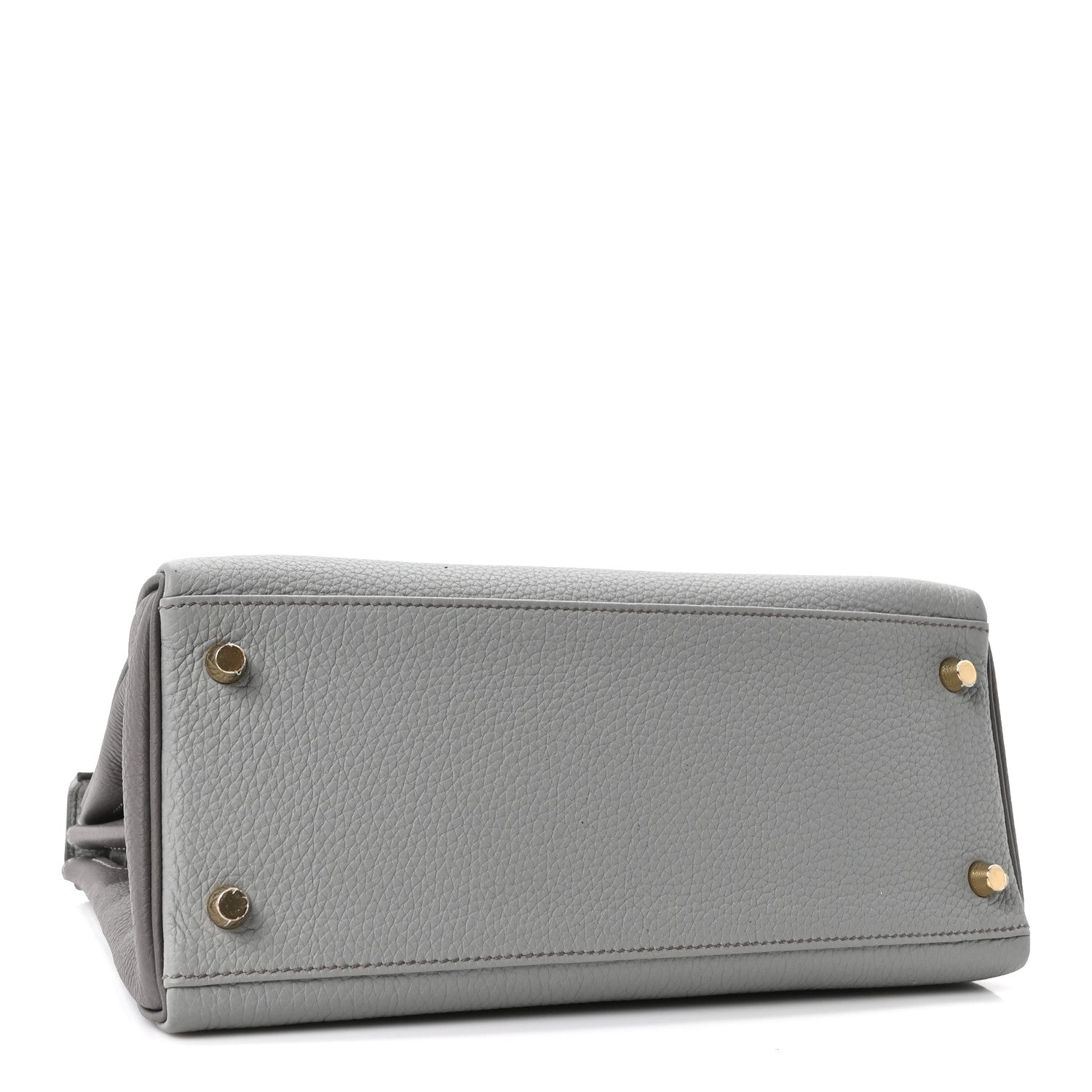 Hermes Togo Horseshoe Kelly Retourne 28 Gris Mouette Etain 4 of 10