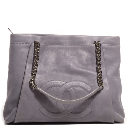 Chanel Caviar Large CC Tuck Tote Grey 1 of 7