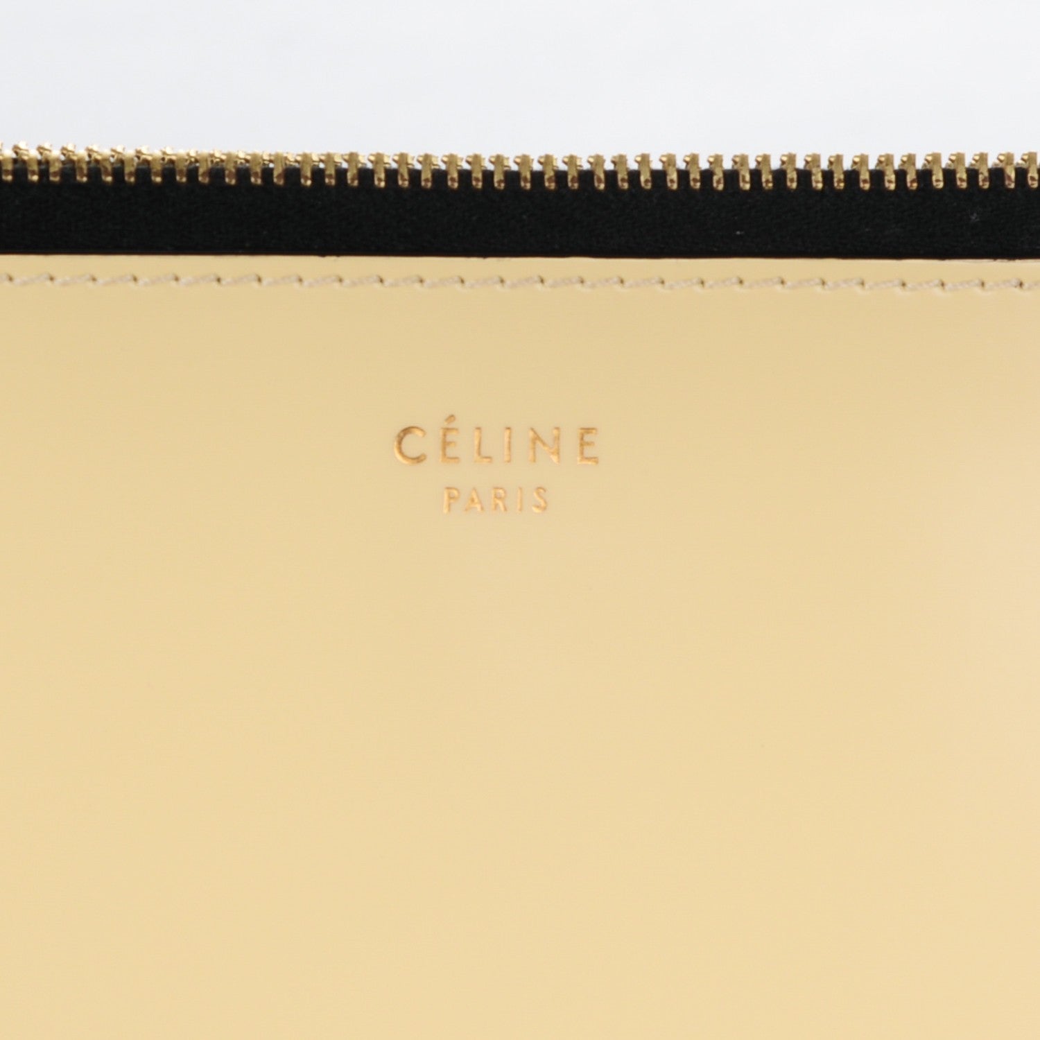 Celine Spazzolato Clutch Pouch Yellow 9 of 9