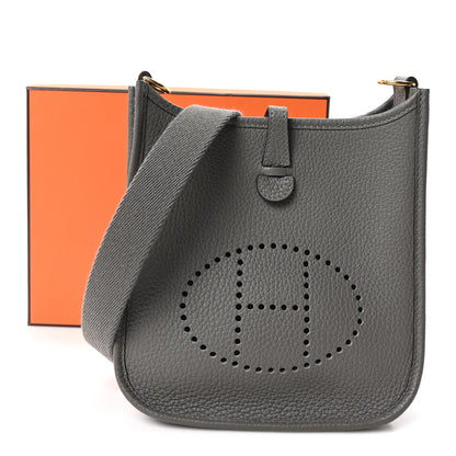 Hermes Taurillon Clemence Evelyne TPM Gris Meyer 11 of 11