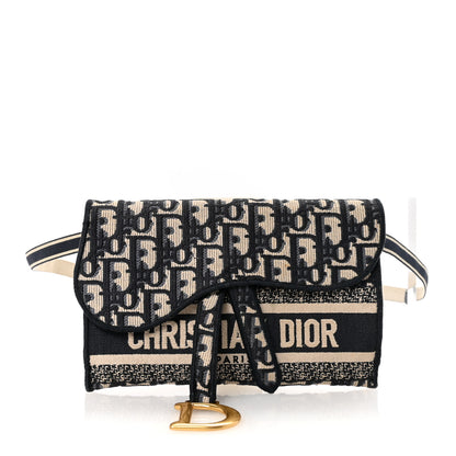 Christian Dior Oblique Slim Saddle Pouch Blue 1 of 11