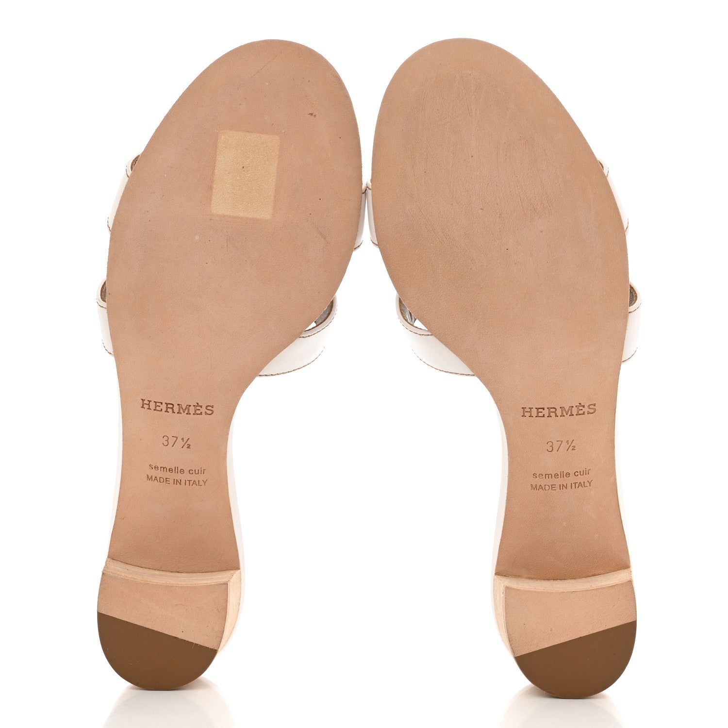 Hermes Calfskin Oasis Sandals 37.5 White 5 of 8