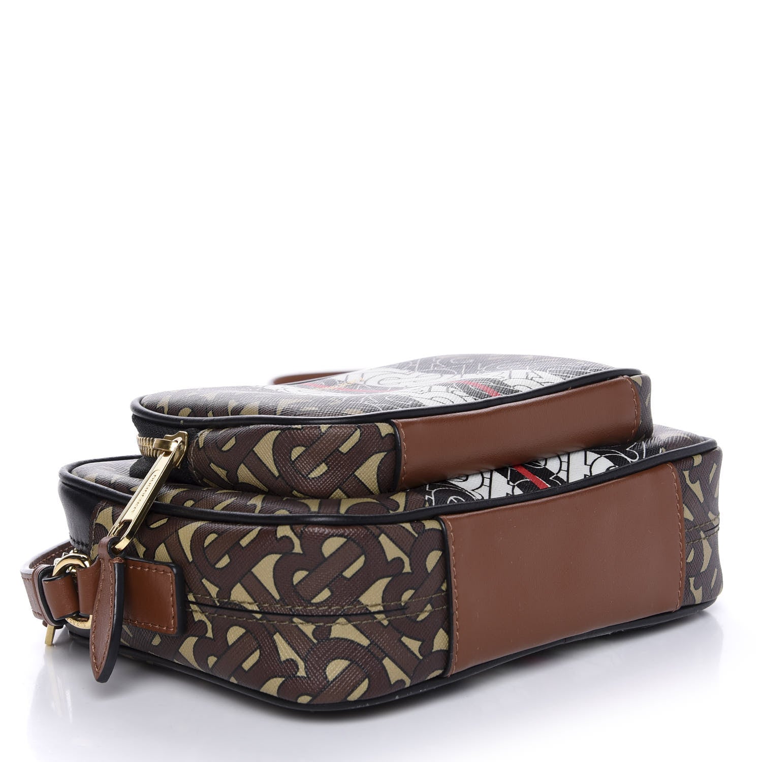 Burberry E-Canvas Monogram Stripe Camera Bag Bridle Brown 4 of 9