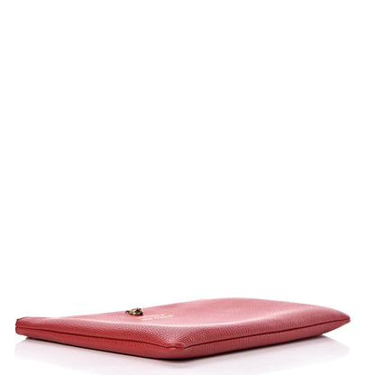 Gucci Pebbled Calfskin Animalier Tiger Zip Pouch Red 4 of 10