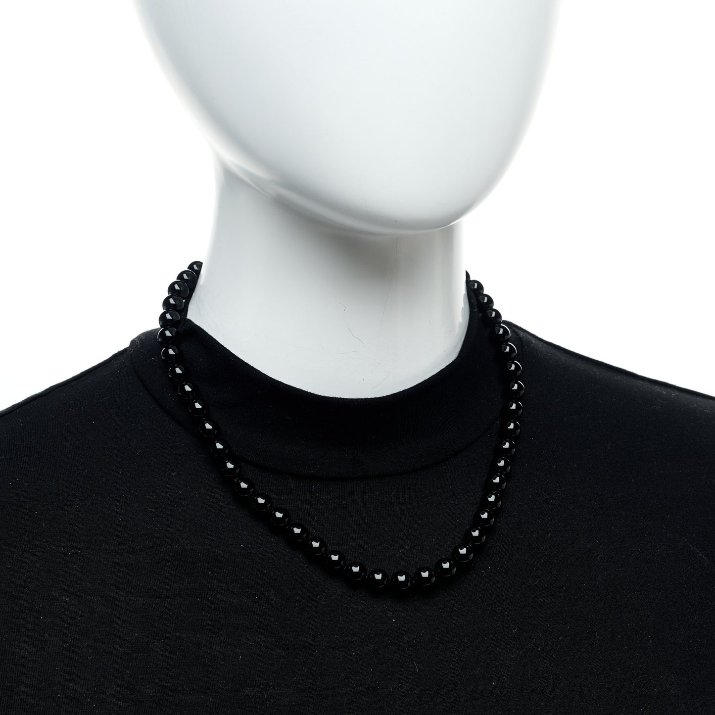 Sterling Silver Black Onyx Bead Toggle Necklace