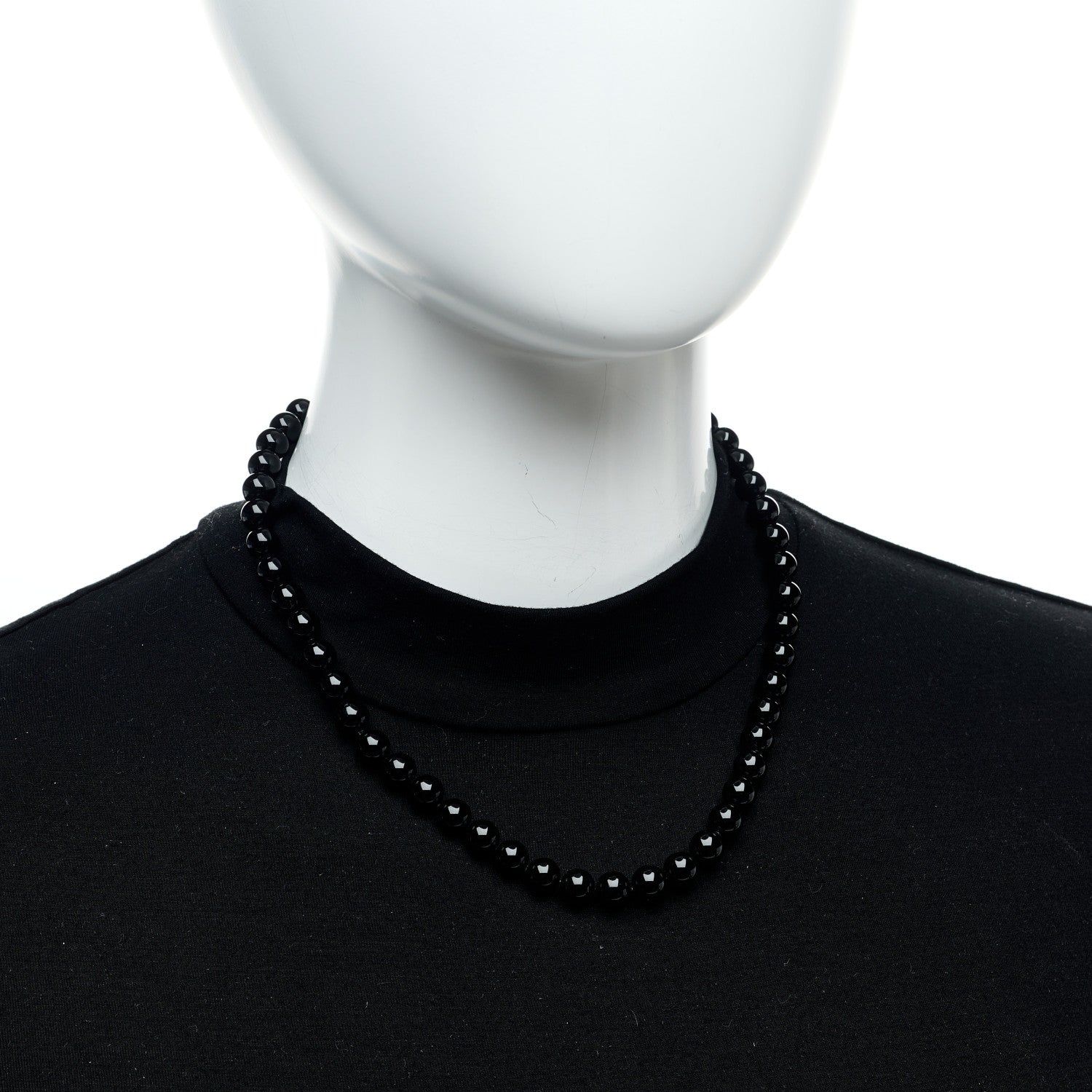 Tiffany Sterling Silver Black Onyx Bead Toggle Necklace 2 of 5