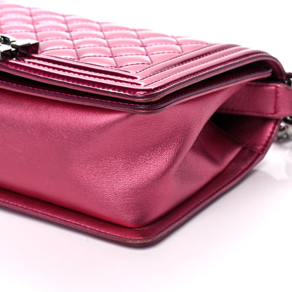 Chanel Metallic Patent Calfskin Quilted Medium Boy Flap Pink 10 of 10