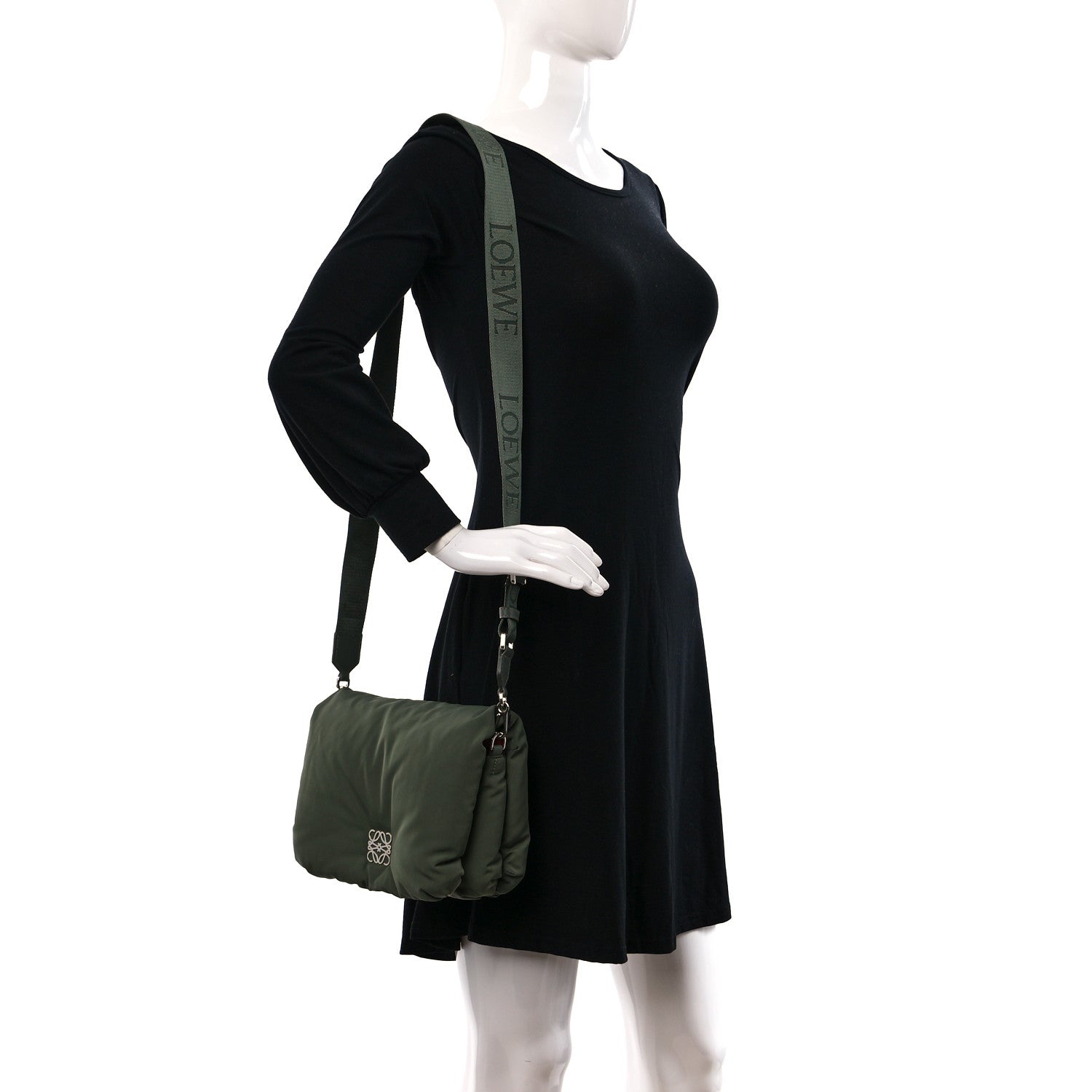 Loewe Nylon Medium Goya Puffer Bag Vintage Khaki 2 of 9