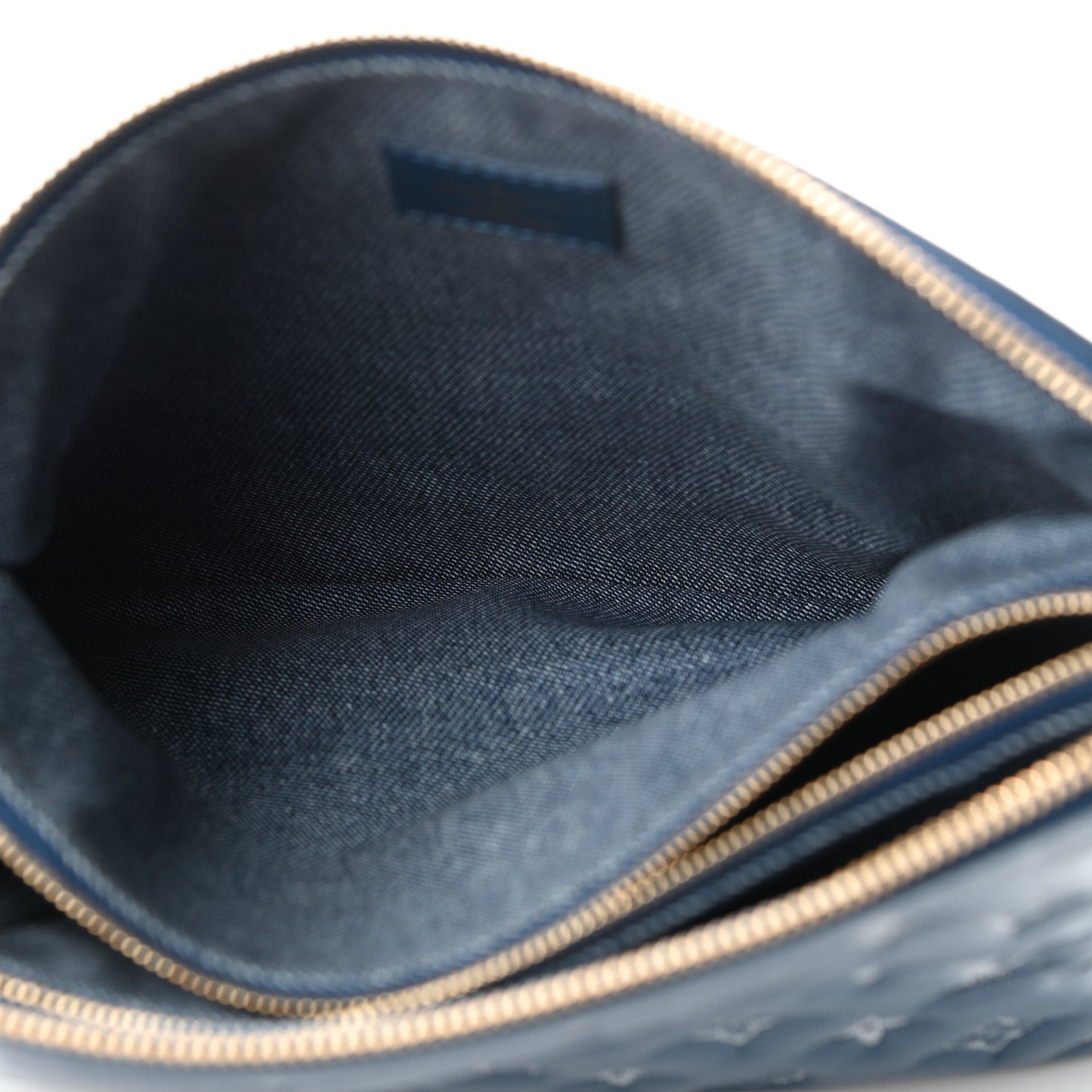 Lambskin Embossed Monogram Coussin PM Denim Blue