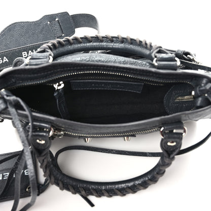 Balenciaga Agneau Classic Silver Hardware Mini City Logo Strap Gris Fossile White 5 of 9