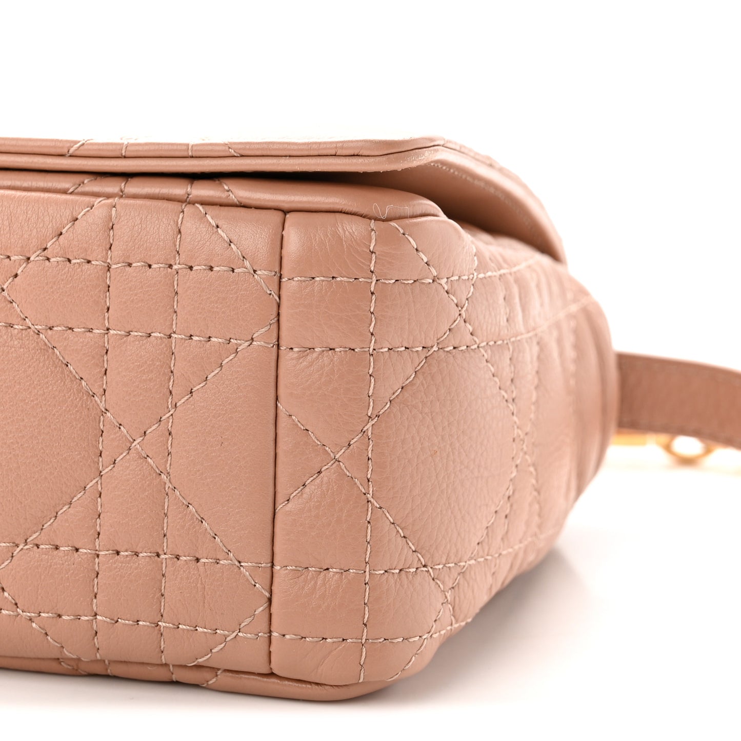 Calfskin Cannage Small Caro Bag  Rose De Vents
