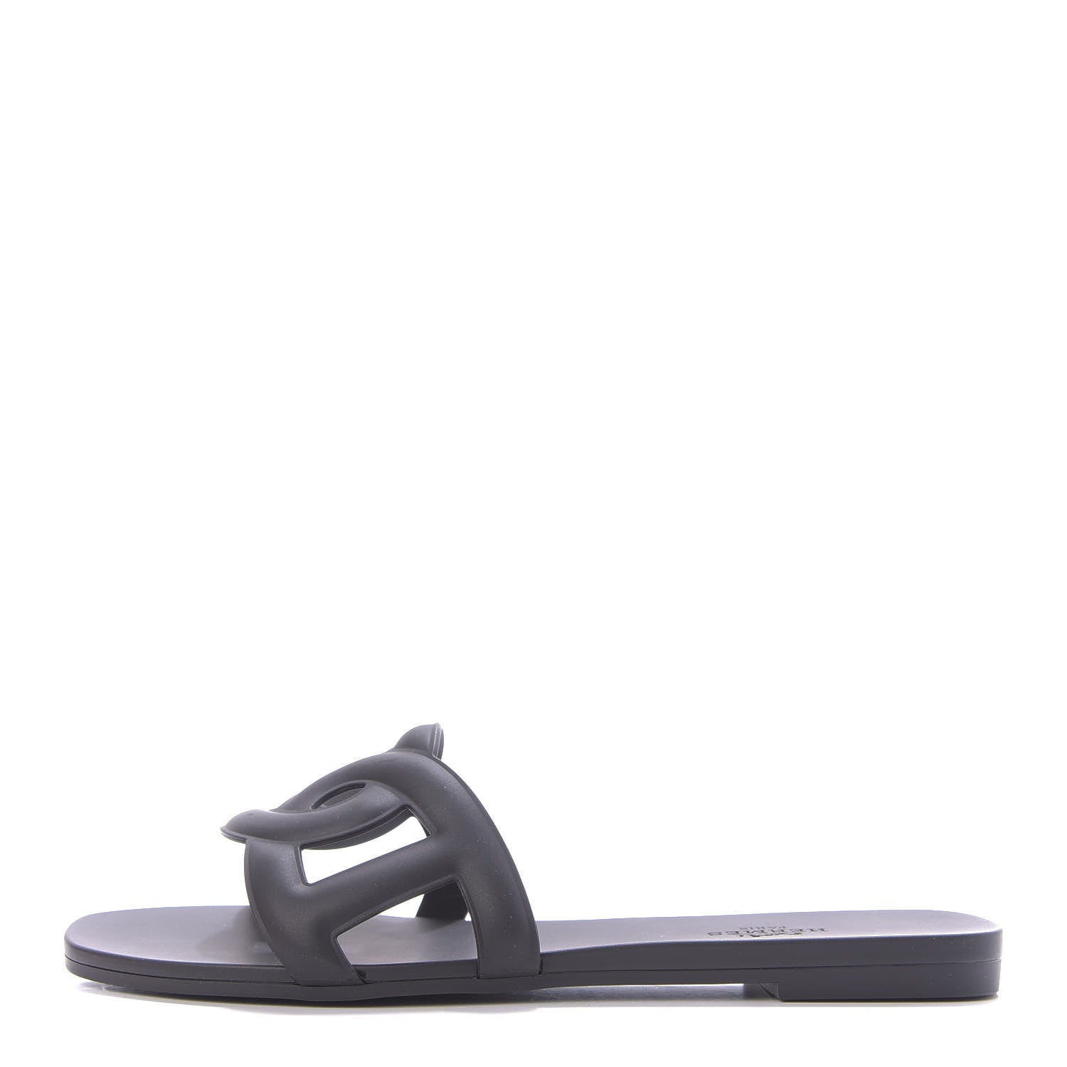 Hermes Rubber Aloha Sandals 36 Black 1 of 10