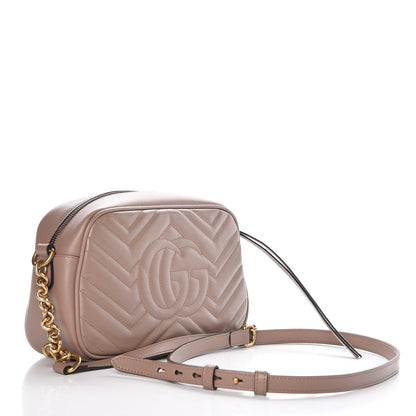Gucci Calfskin Matelasse Small GG Marmont Chain Shoulder Bag Porcelain Rose 3 of 7