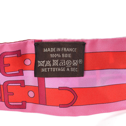 Hermes Silk Rocabar Twilly Rose Vif Bordeaux 3 of 5