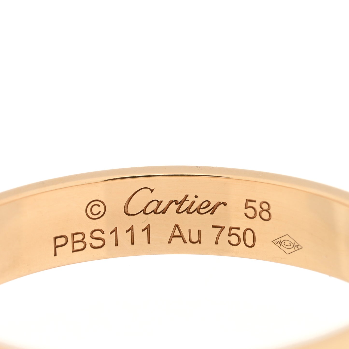 18K Yellow Gold 3.5mm LOVE Wedding Band Ring 58 8.25