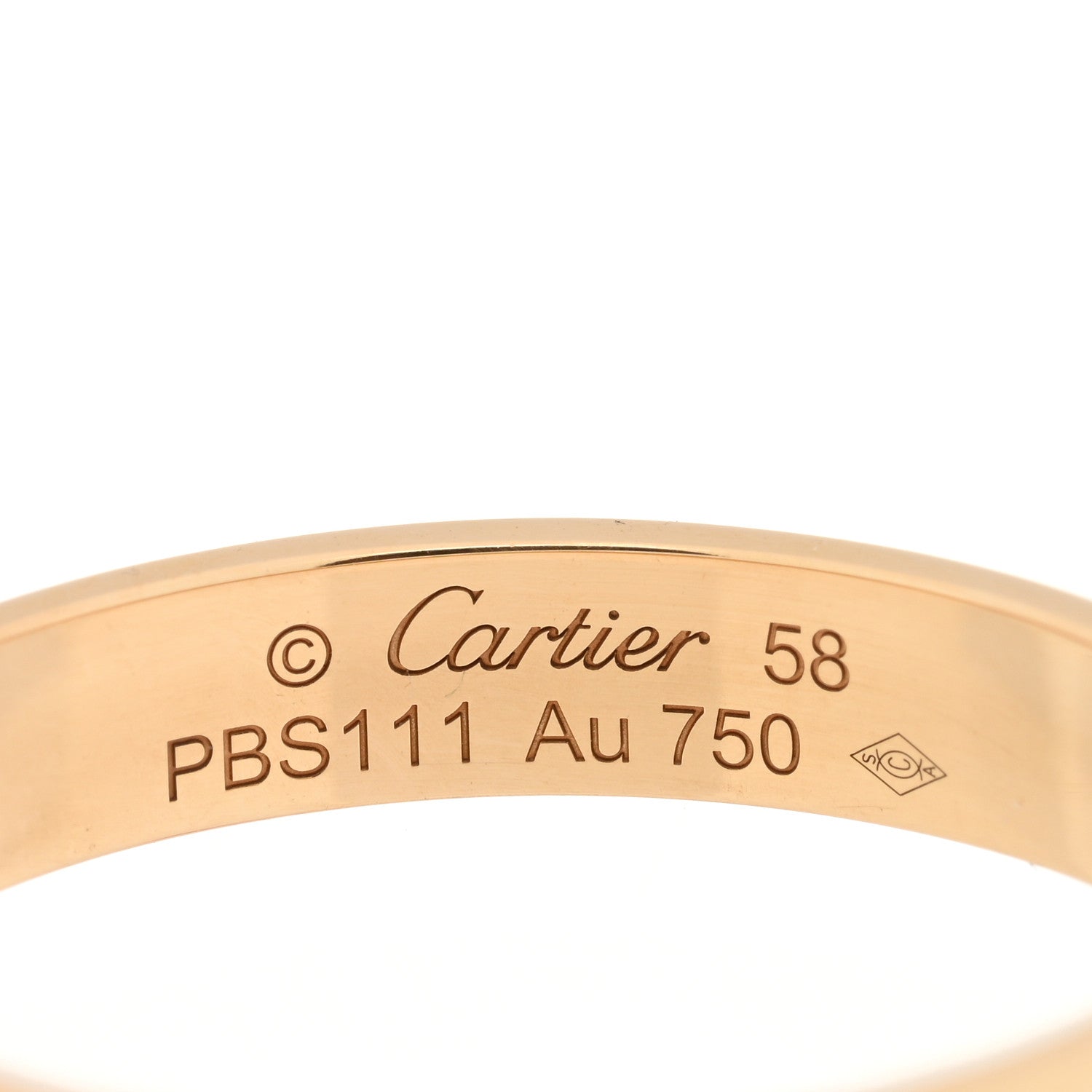 Cartier 18K Yellow Gold 3.5mm LOVE Wedding Band Ring 58 8.25 3 of 4