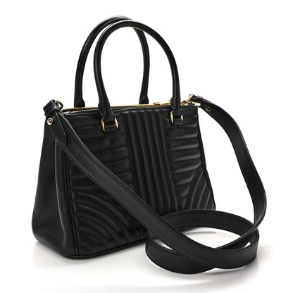 Prada Soft Calfskin Diagramme Galleria Double Zip Tote Black 3 of 9