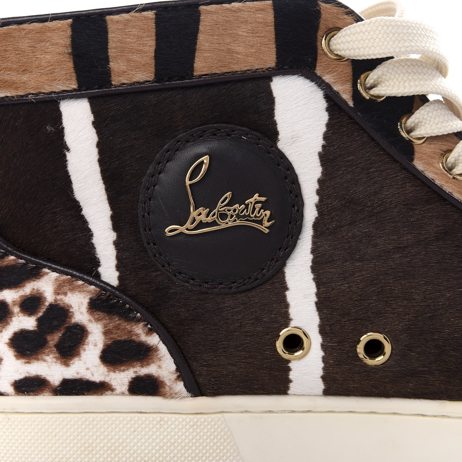 Christian Louboutin Calf Hair Animal Print Rantus Orlato Flat Sneakers 38 Multicolor 11 of 11