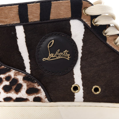 Christian Louboutin Calf Hair Animal Print Rantus Orlato Flat Sneakers 38 Multicolor 11 of 11