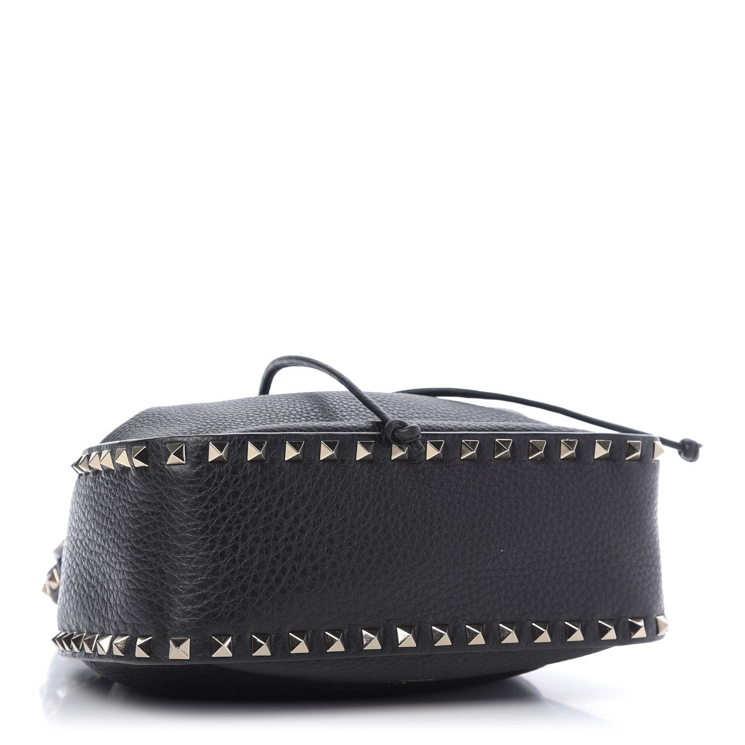 Valentino Garavani Grained Calfskin Rockstud Bucket Bag Black 4 of 9