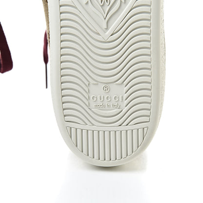 Gucci Monogram Miro Soft Calfskin Womens High Top Sneakers 39.5 Beige Ruby 6 of 9