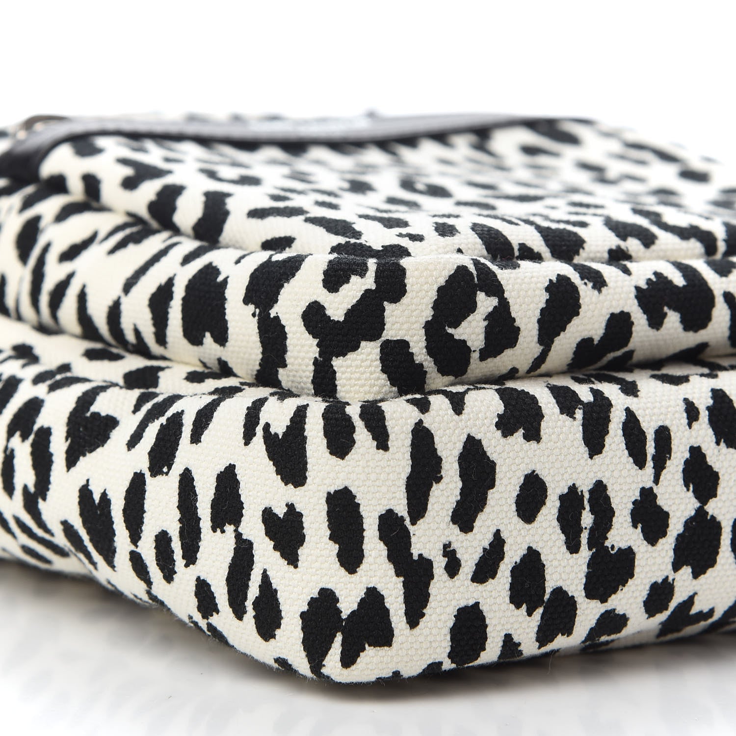 Saint Laurent Canvas Leopard Print Sid Messenger Bag Black White 8 of 9