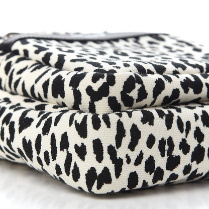 Saint Laurent Canvas Leopard Print Sid Messenger Bag Black White 8 of 9