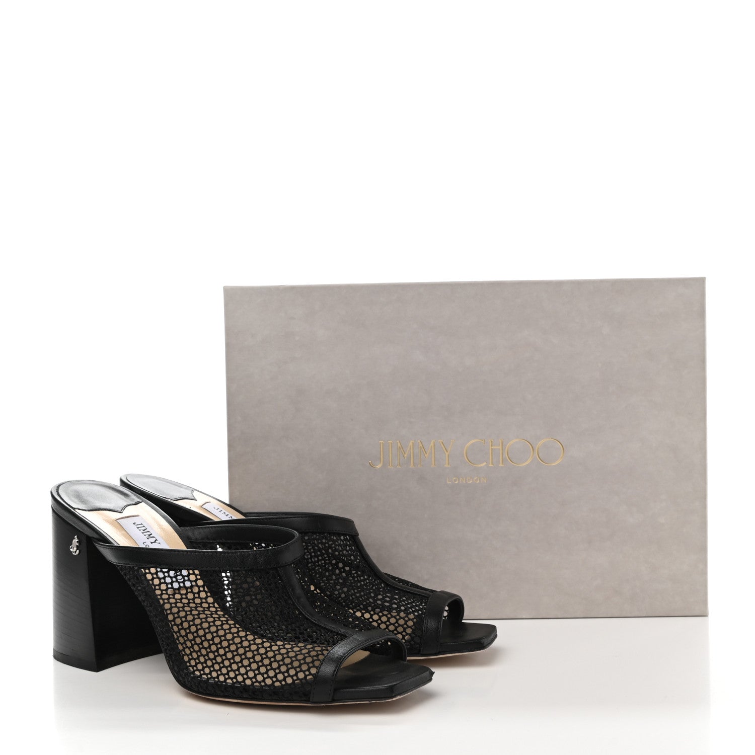 Jimmy Choo Net Nappa Joud 85 Mule Sandals 40.5 Black 8 of 8