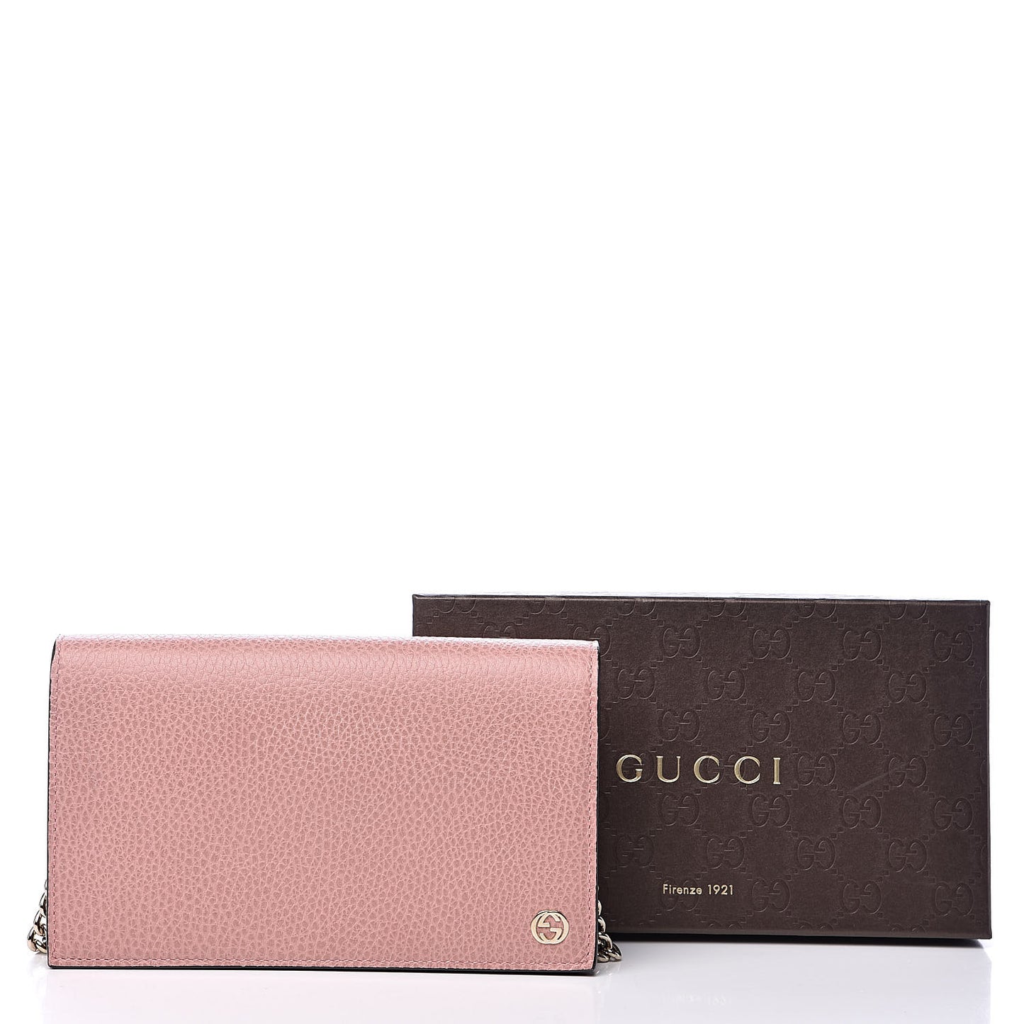 Dollar Calfskin Medium Betty Chain Wallet Soft Pink