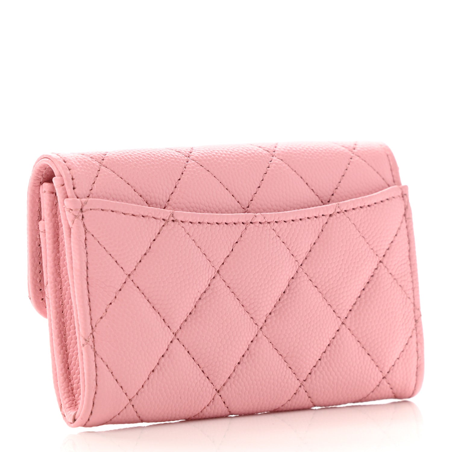 Chanel Caviar Quilted Flap Card Holder Wallet Light Pink 3 of 8