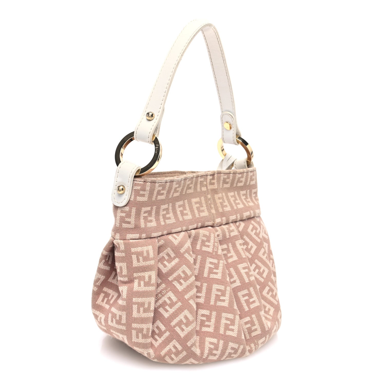 Fendi Zucca Mini Chef Hobo Beige White 4 of 11