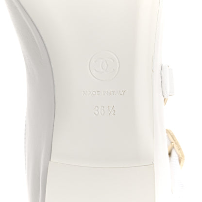 Chanel Lambskin Mary Jane Flats 36.5 White 8 of 10