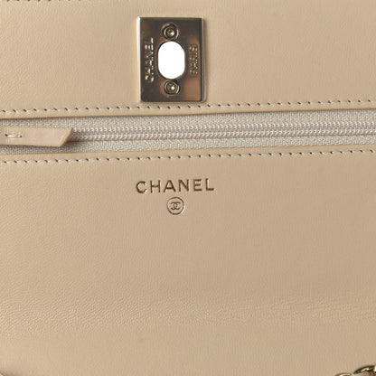 Chanel Lambskin Quilted Trendy CC Wallet On Chain WOC Beige 7 of 11