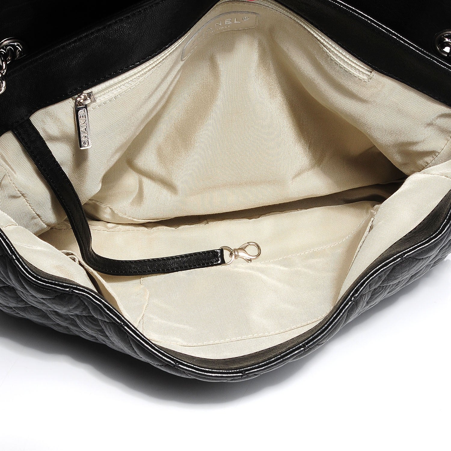Chanel Crumpled Lambskin Chain Around Maxi Flap Bag Black 9 of 9