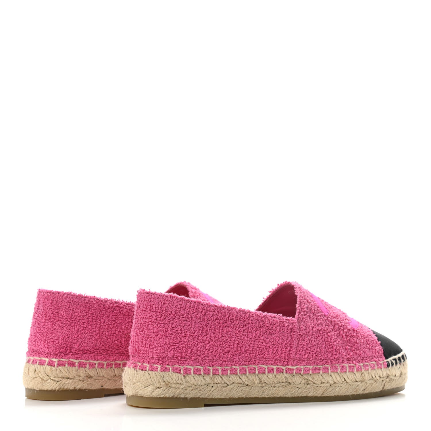 Chanel Tweed CC Espadrilles 37 Dark Pink Black 4 of 8