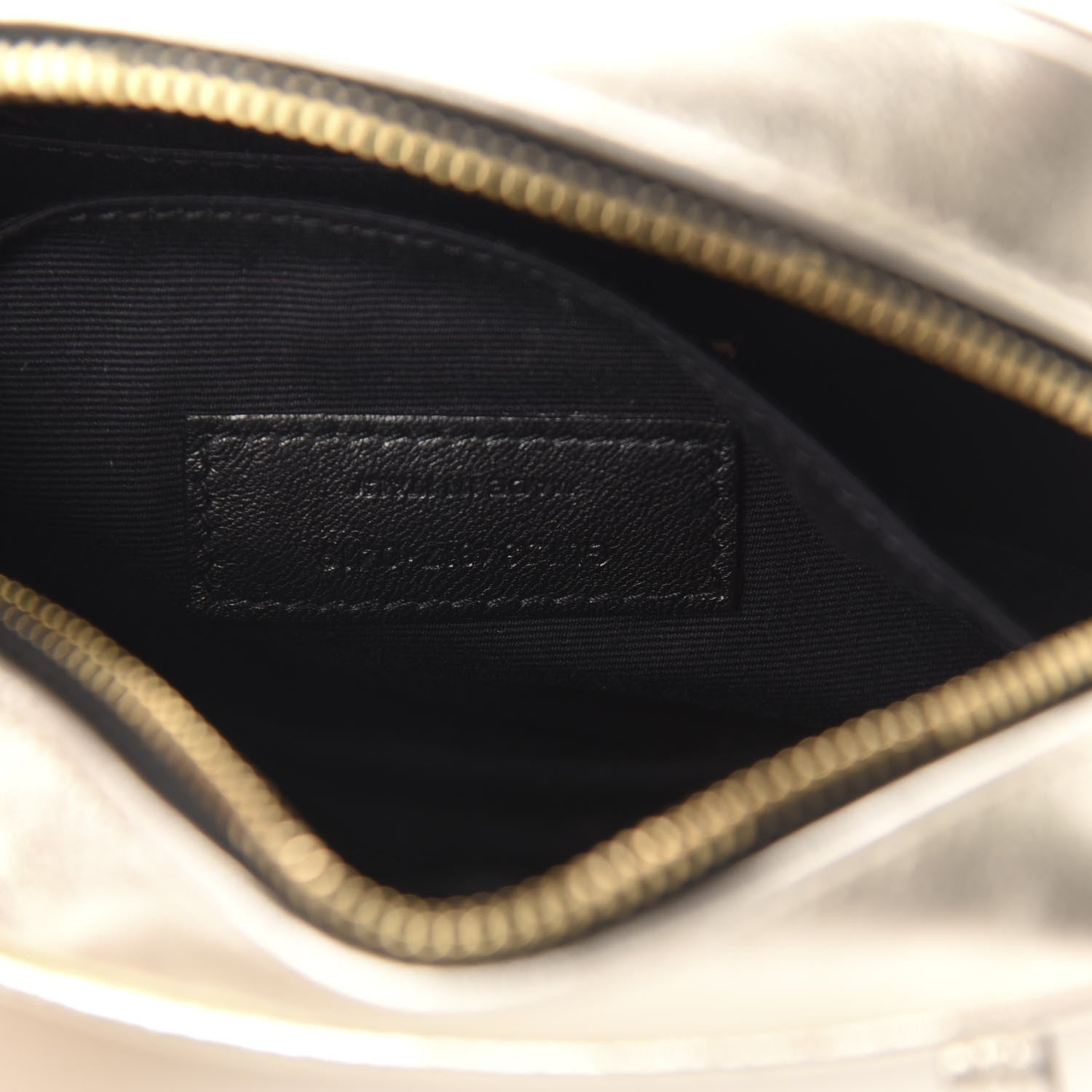 Saint Laurent Metallic Calfskin Matelasse Monogram Lou Belt Bag Platino 9 of 10