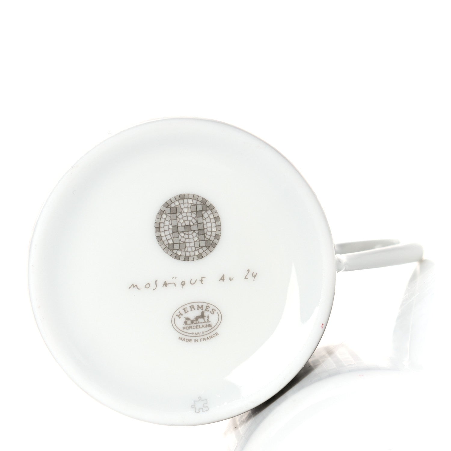 Hermes Porcelain Mosaique au 24 Coffee Cup and Saucer Set of 2 7 of 9