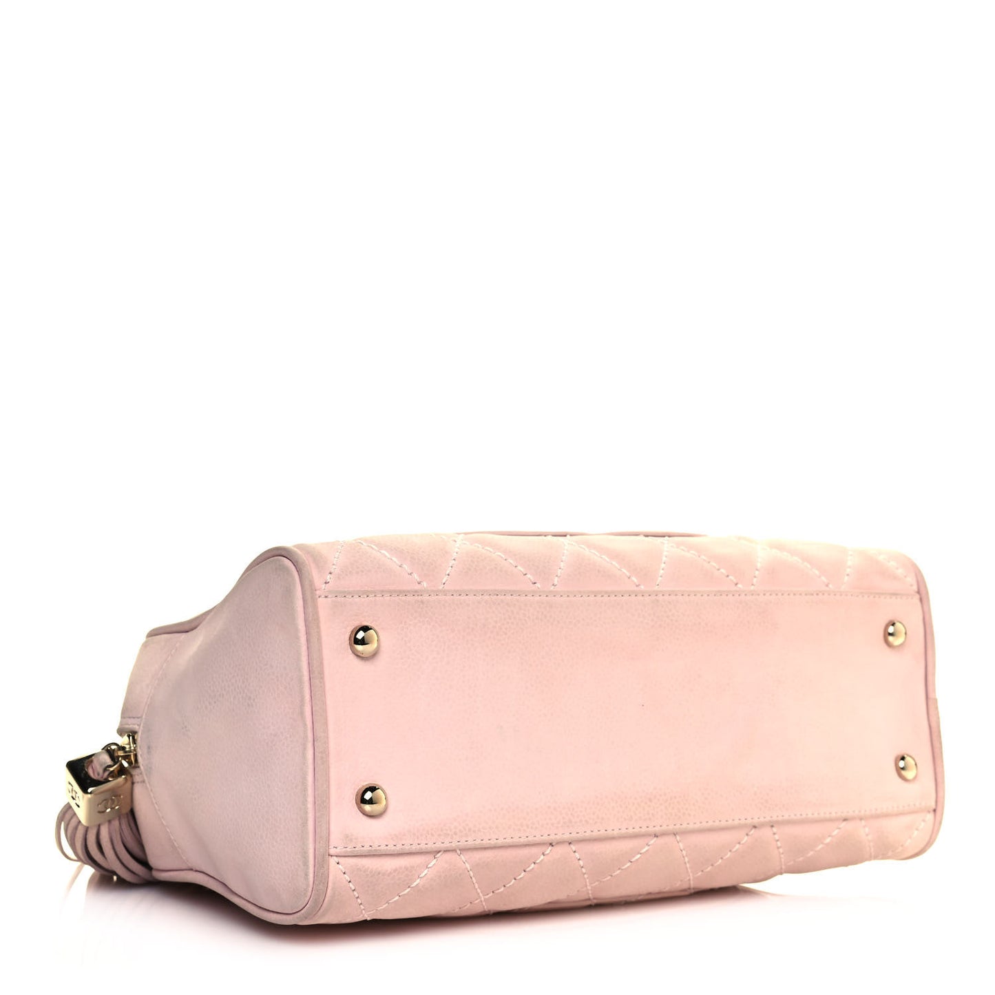 Caviar Quilted Small Bowler Tassel Pink