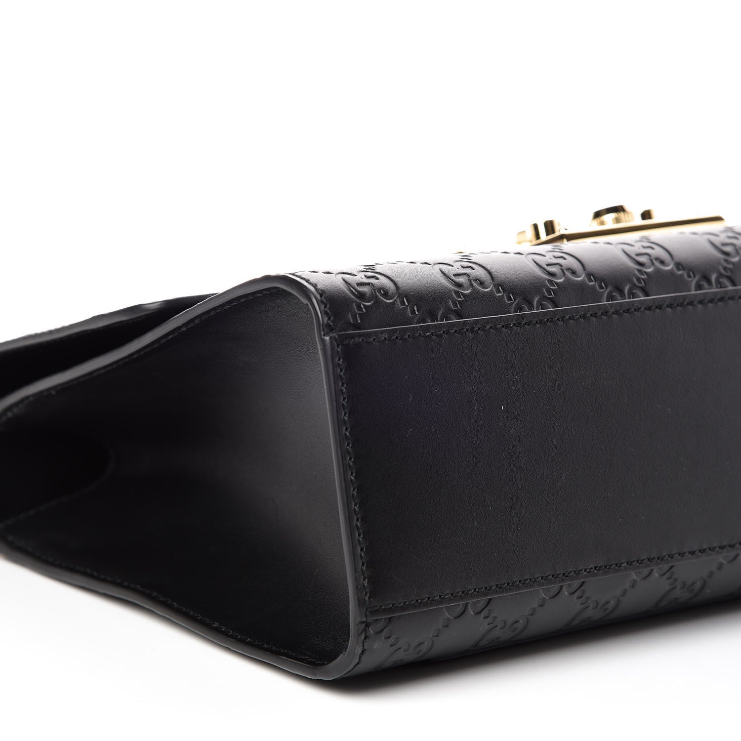 Gucci Guccissima Medium Padlock Shoulder Bag Black 5 of 9