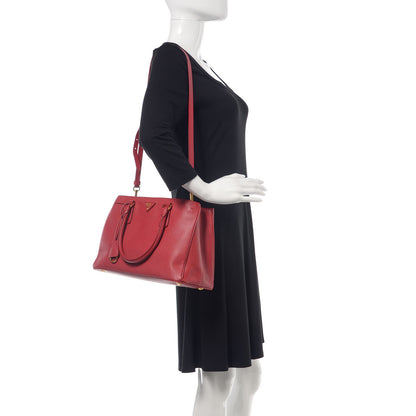Prada Saffiano Lux Medium Tote Fuoco 2 of 14